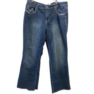 Earl Jean Bootcut Embroidered Embellished, Women 14 faux diamonds western